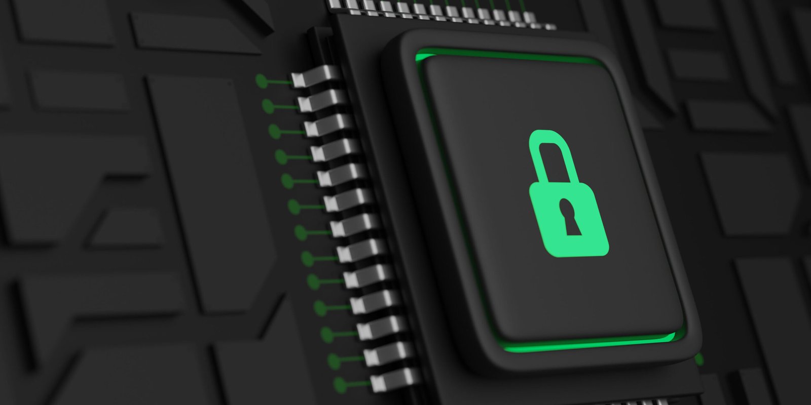 Online security dark background. 3d illustration